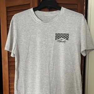 Gray T-Shirt with Black Pattern